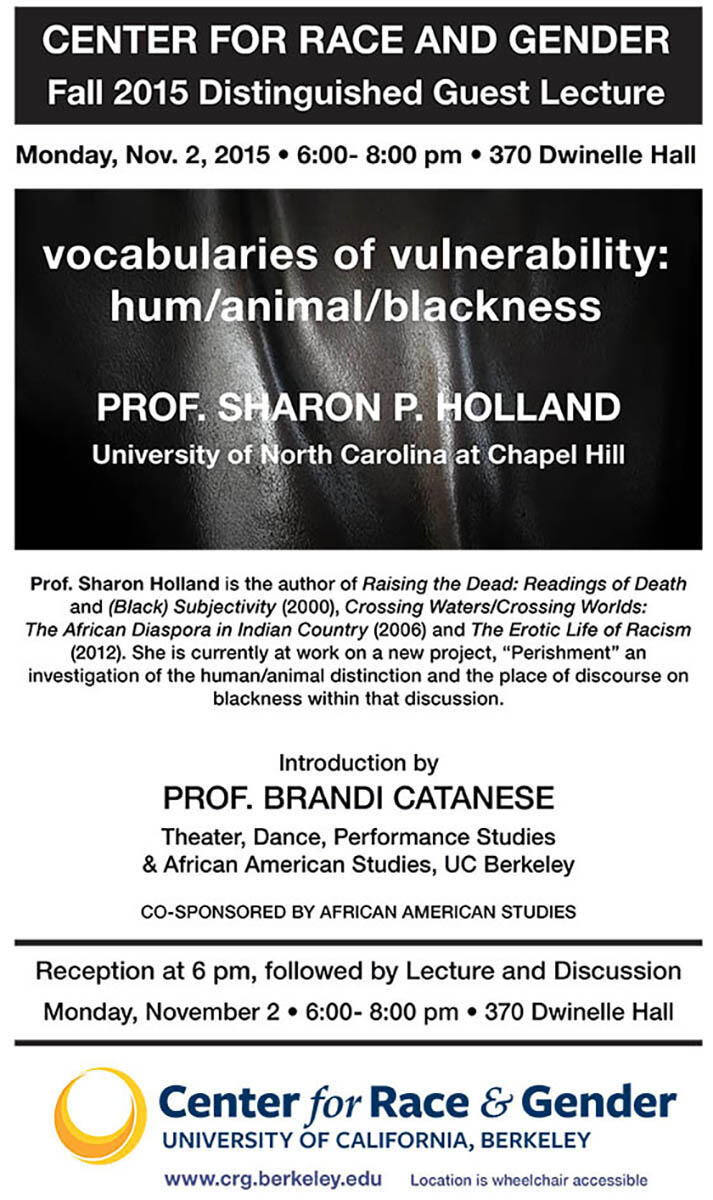 Event flyer for November 2, 2015 Distinguished Guest Lecture