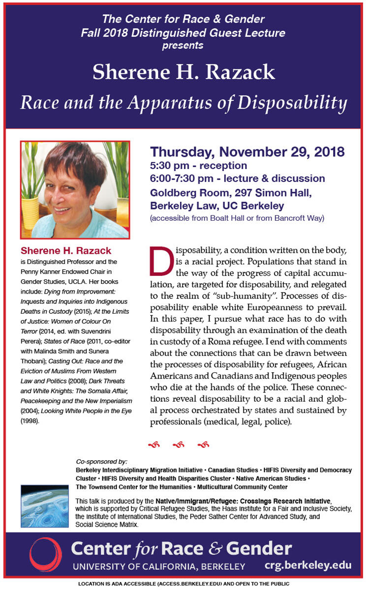 Event flyer for November 29, 2018 Distinguished Guest Lecture