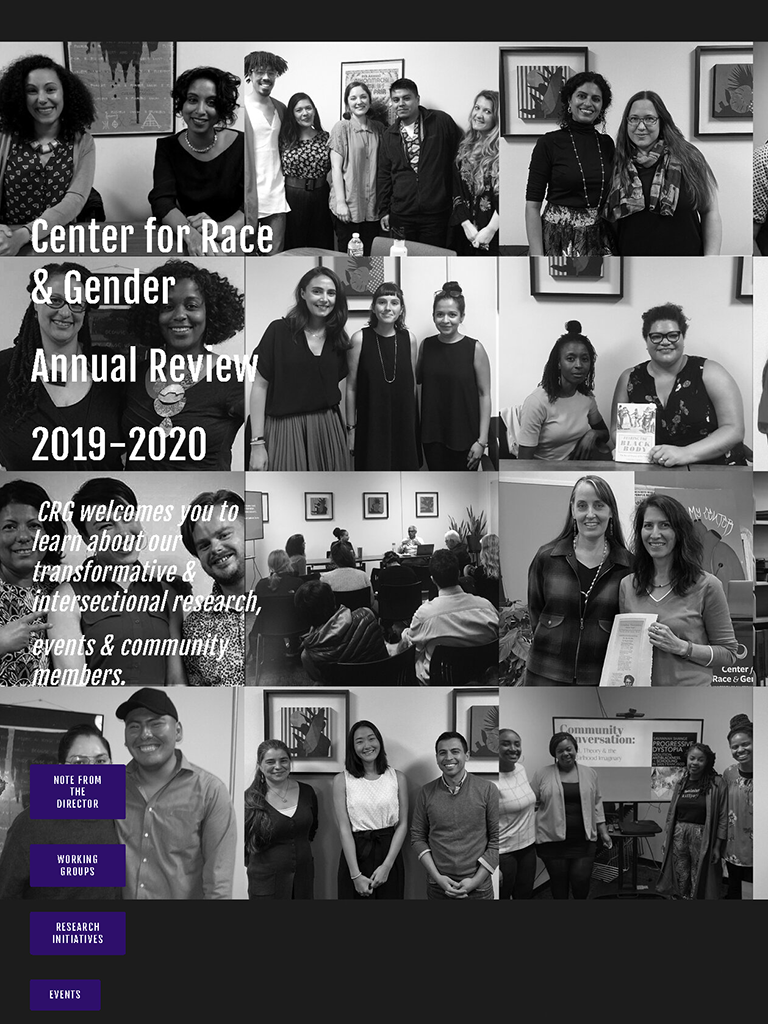 Cover for 2019 - 2020 CRG Annual Review
