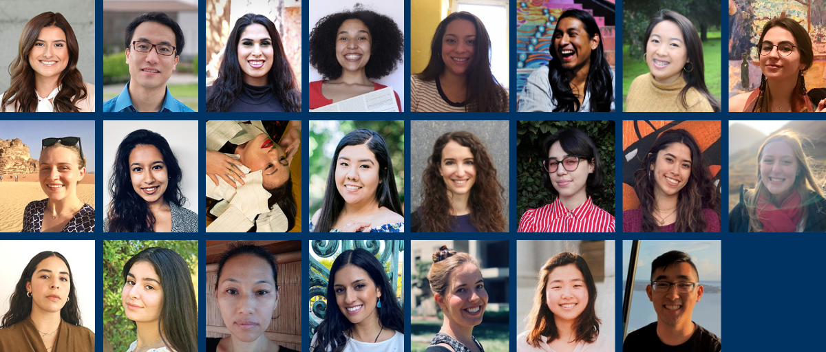 Grid with photos of AY 2020 - 2021 CRG Student Research Grantees