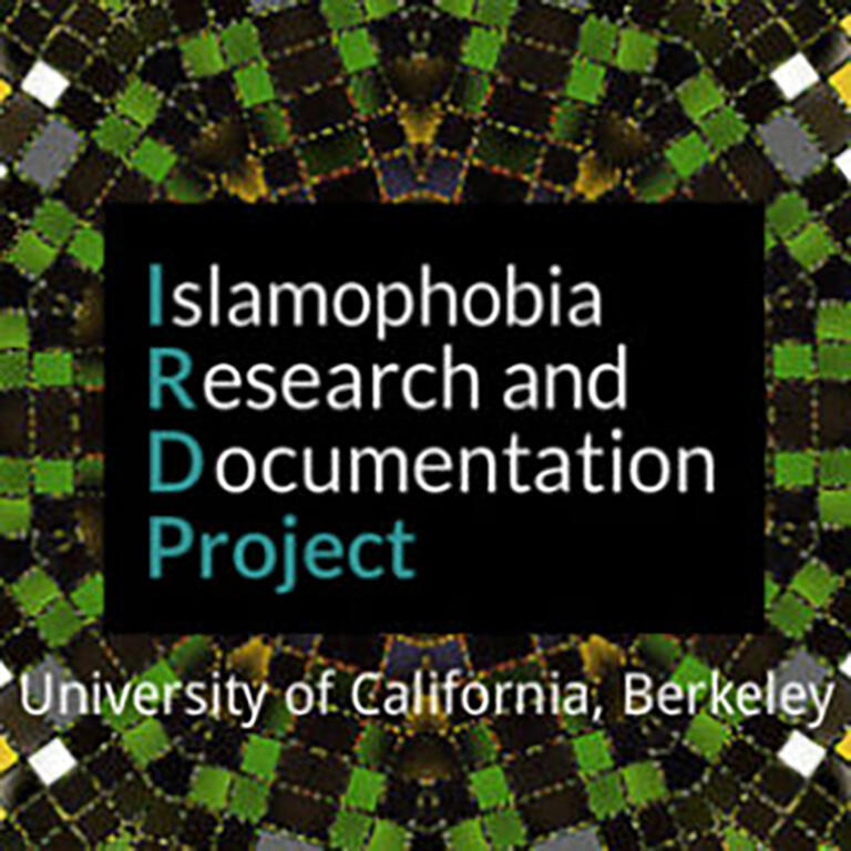 Tile background with words Islamophobia Research and Documentation Project