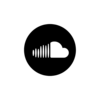 Circle black and white logo of SoundCloud